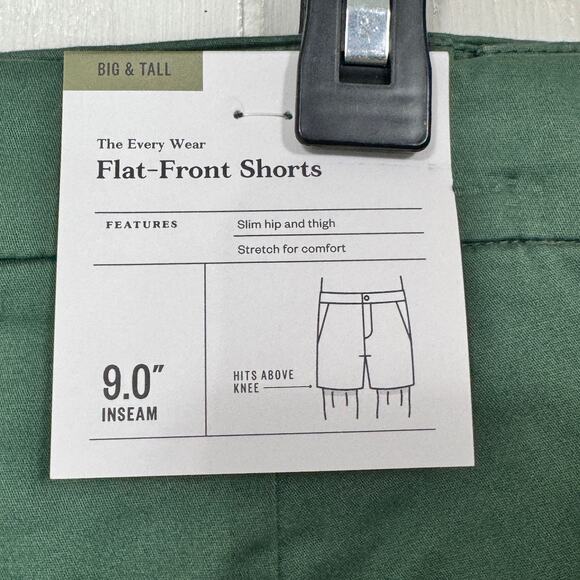 Goodfellow & Co Mens Flat Front Shorts Size 44 Green The Every Wear Pockets New - Picture 2 of 12